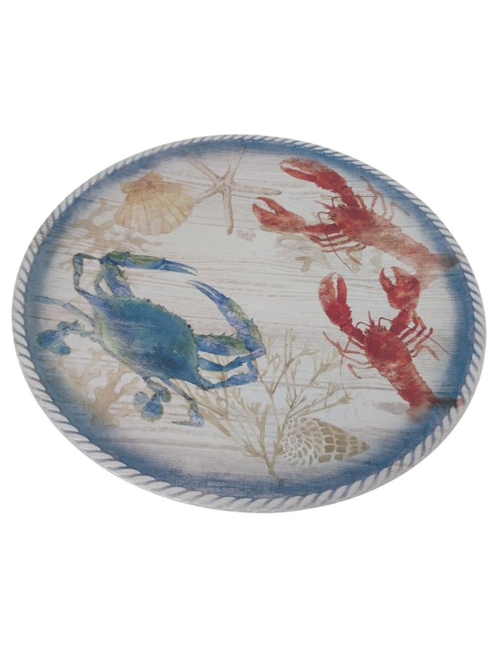 Cynthia Rowley Melamine Coastal Themed Serving Tray Lobster & Blue Crab